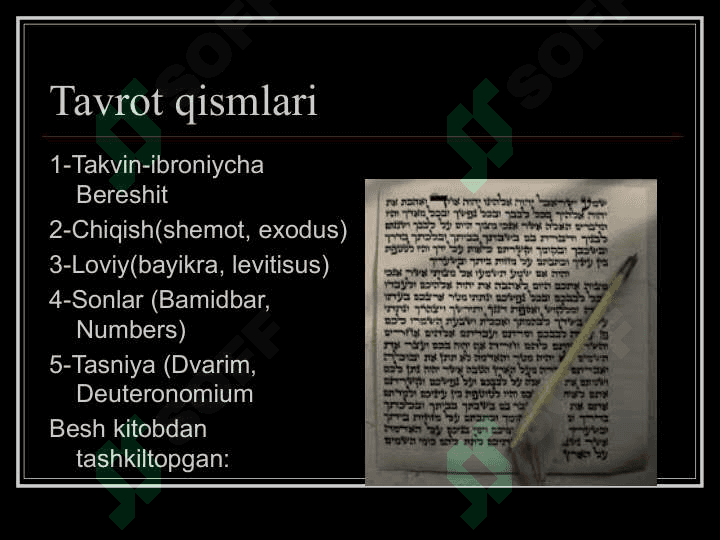Yahudiylik ta'limoti an'ana marosimlari 7