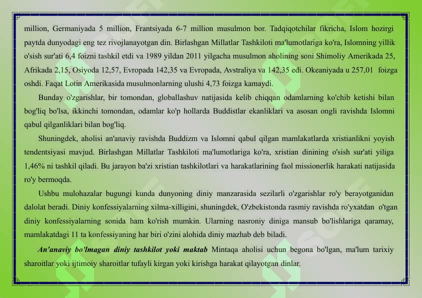 Yangi diniy harakatlarning zamonaviy faoliyat uslublari. 7