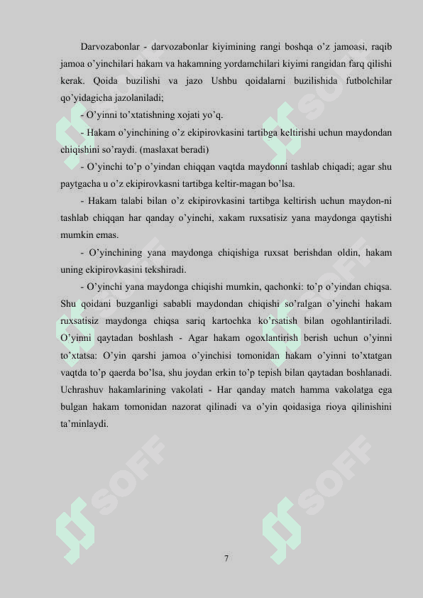 Fudbol o'yini jarayonida pedagogik kuzatuv o'tkazish 7
