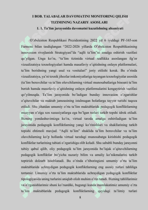 TA’LIM MUASSASASIDA TALABALAR DAVOMATINI MONITORING QILISH TIZIMI. 6