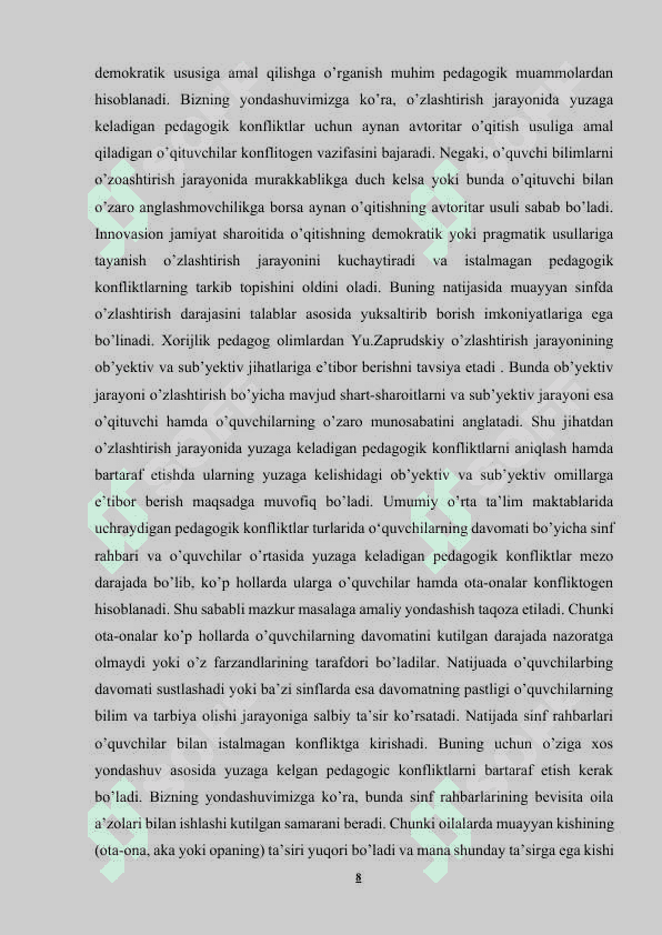 TA’LIM MUASSASASIDA TALABALAR DAVOMATINI MONITORING QILISH TIZIMI. 8