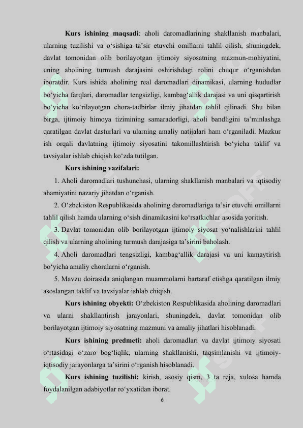 AHOLI DAROMADLARI VA DAVLATNING IJTIMOIY SIYOSATI 5