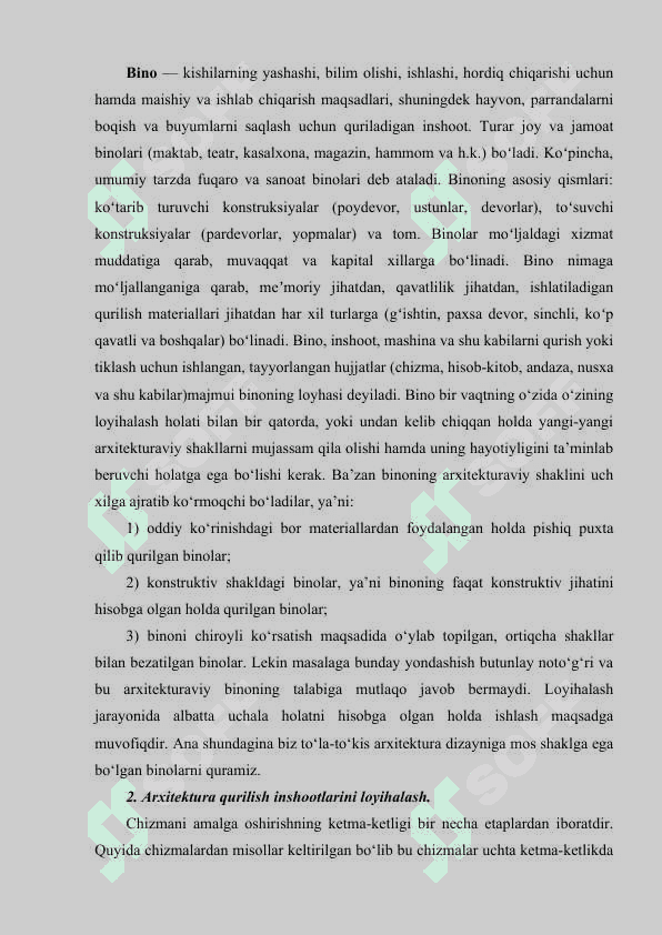 Inshootlarni loyihalash usullari 3