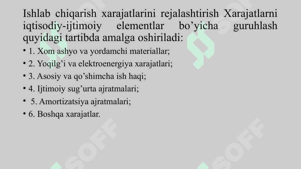 Korxonada xarajatlarni rejalashtirish 8
