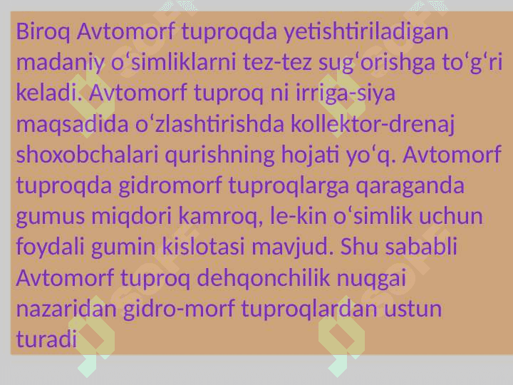 Avtomorf va gidromorf tuproqlar 4