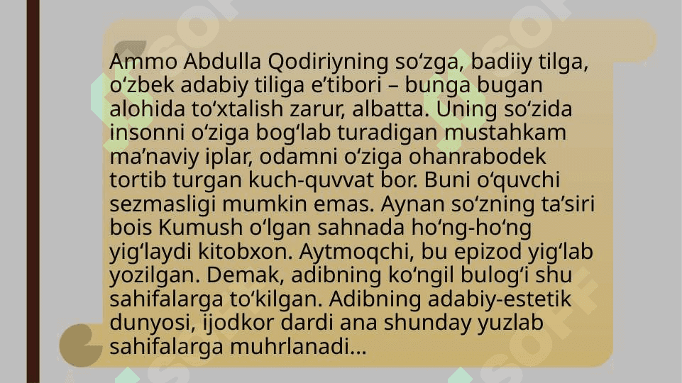 Abdulla Qodiriyning “Otkan kunlar“ asarida milliy nutq,muomala 4