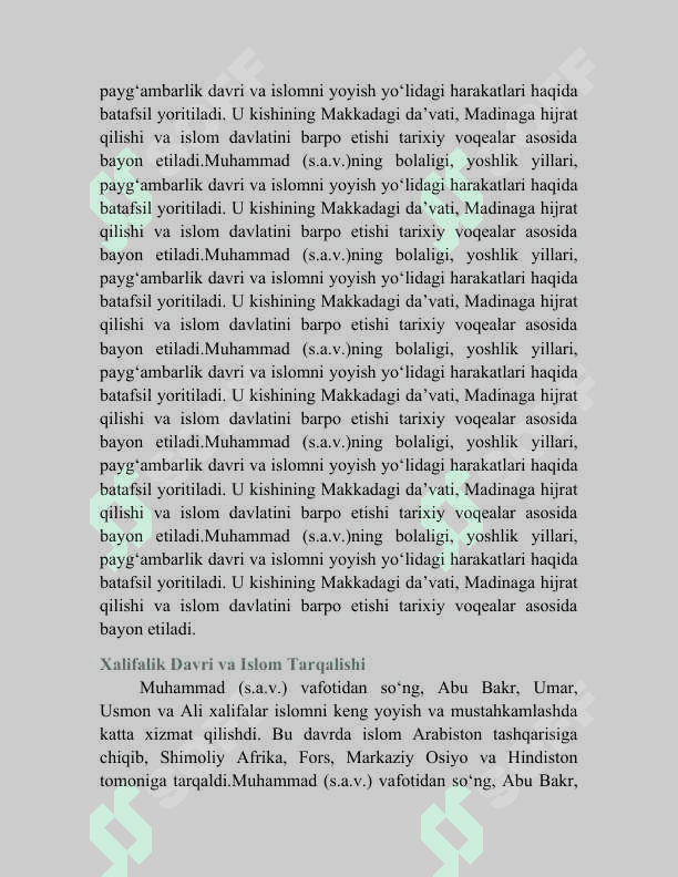 Abdurauf Fitratning "Muxtasar Islom Tarixi" Risolasi mavzusida mustaqil ish 5