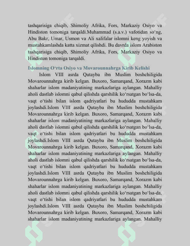 Abdurauf Fitratning "Muxtasar Islom Tarixi" Risolasi mavzusida mustaqil ish 7