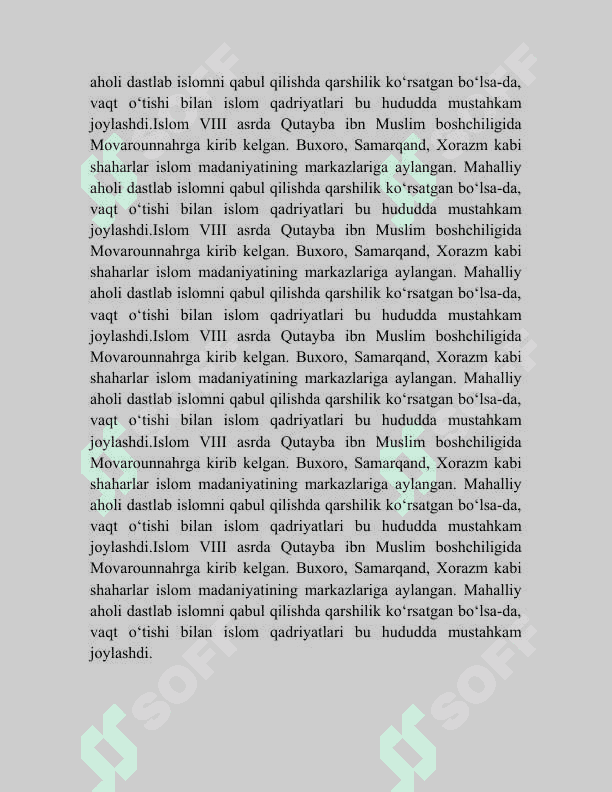 Abdurauf Fitratning "Muxtasar Islom Tarixi" Risolasi mavzusida mustaqil ish 8