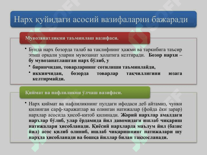 Narxning mohiyati va shakllanish xususiyatlari 7