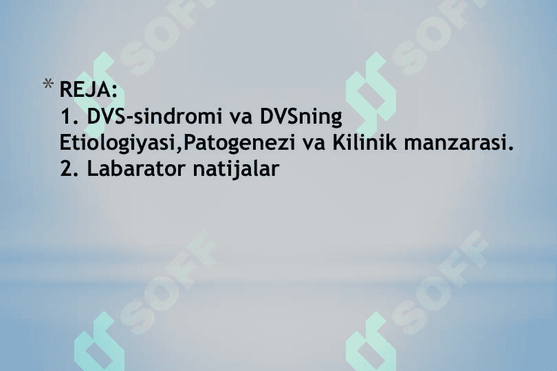 Surunkali DVS sindromi va yning klinik labarator diagnostikasi 2
