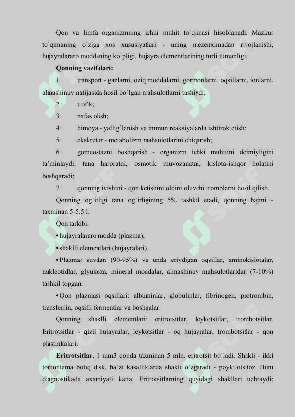 Qon va qonning yaratilishi 2