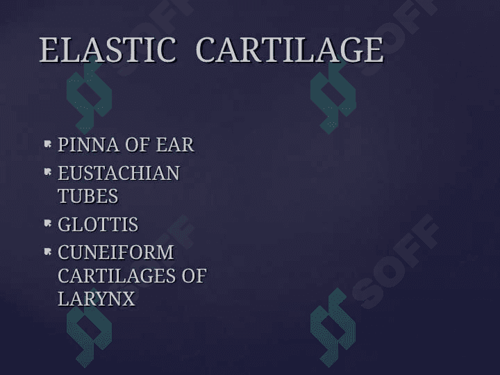 Cartilage and bone. Hyaline, elastic cartilago and fibrocartilago 8