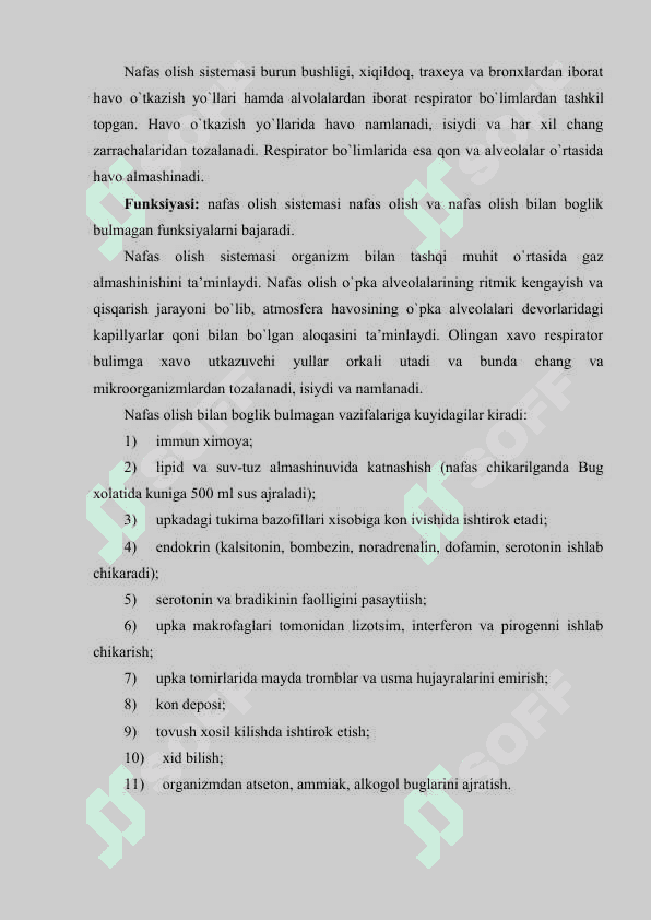 Nafas olish tizimi 2