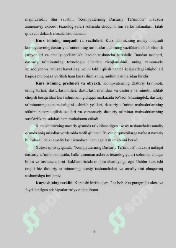 Kompyuterning dasturiy ta’minoti 4