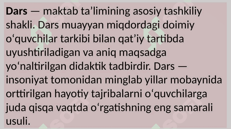 Dars taʼlimini tashkil etishning asosiy shakli 3