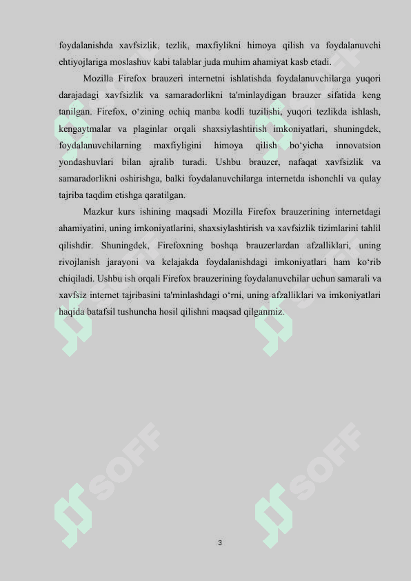 Internet Mozila FireFox baruzeridan foydalanishning ahamiyati va uning imkoniyatlari 3