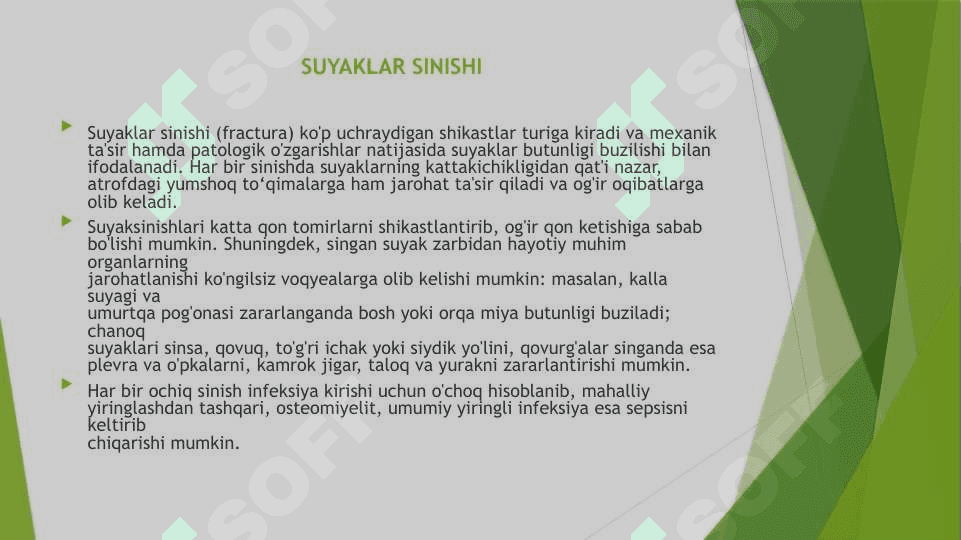 Suyak sinishlarida zamonaviy davolash usullari 2