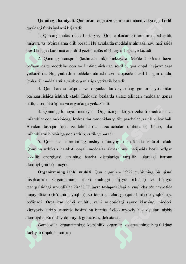 Qon. Qon aylanish organlarining yosh xususiyatlari 2