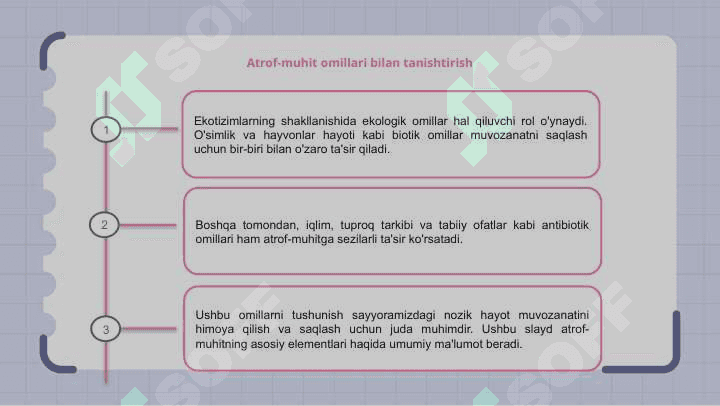 Ekologik omillar. Biotik va antibiotik omillar 3