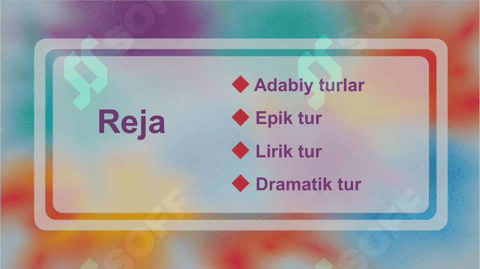 Adabiy tur va janrlar 2