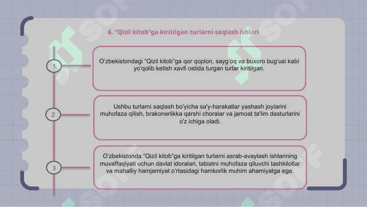 Oʻzbekiston hududidagi Qizil kitobga kiritilgan oʻsimlik va hayvonlar turlari 8