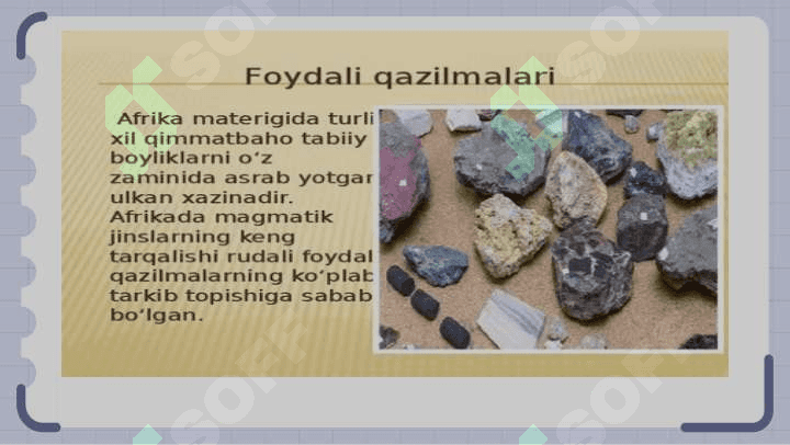 Foydali qazilmalar ularning ahamiyati 8