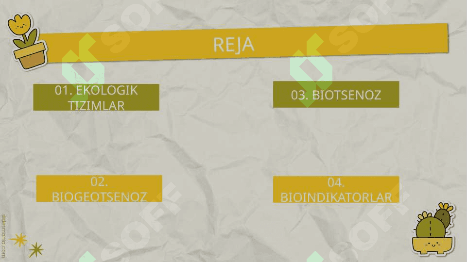 EKOLOGIK TIZIMLAR . BIOTSENOZLAR . BIOINDIKATORLAR 2