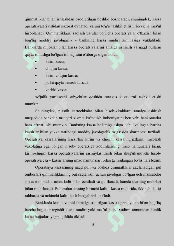 Kassa operatsiyalari natijalarini moliyaviy hisobotlarda aks ettirish 5