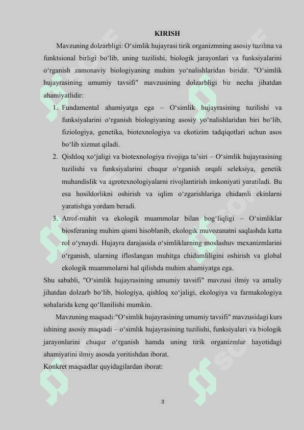O’simlik hujayrasining umumiy tavsifi 3