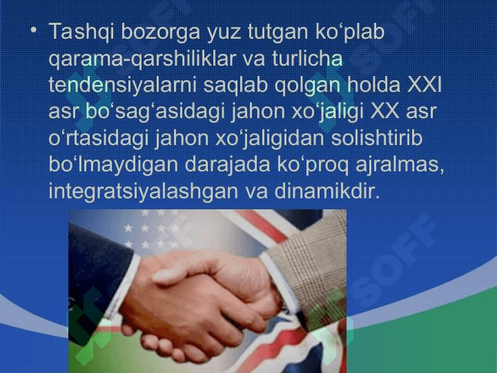 Xalqaro iqtisodiy aloqalar va integratsiya jarayoni 8