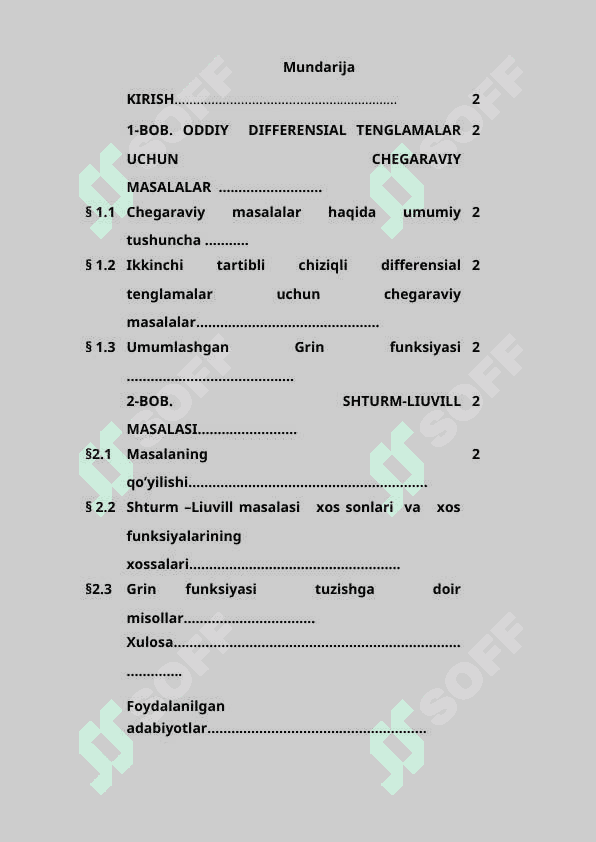 ODDIY  DIFFERENSIAL  TENGLAMALAR  UCHUN  CHEGARAVIY MASALALAR 3