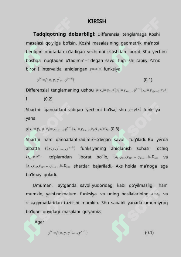 ODDIY  DIFFERENSIAL  TENGLAMALAR  UCHUN  CHEGARAVIY MASALALAR 5