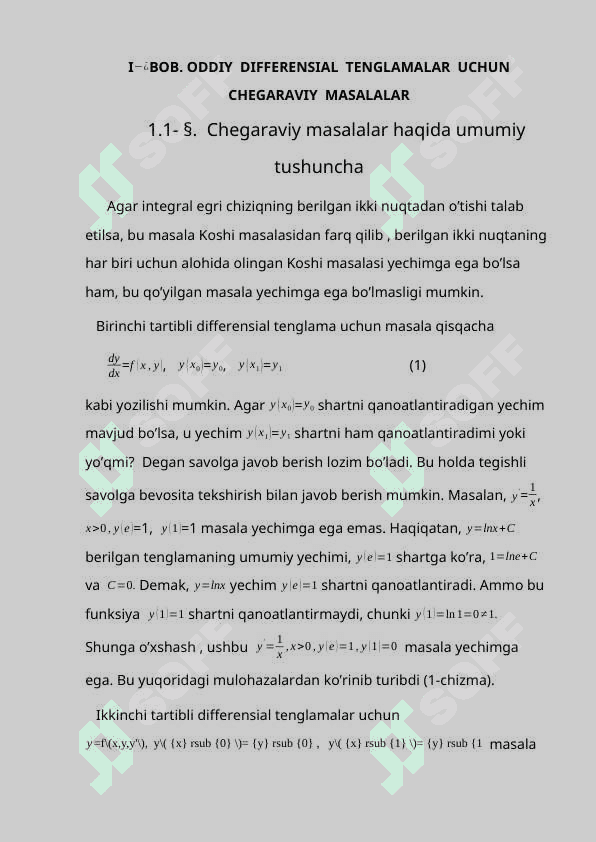 ODDIY  DIFFERENSIAL  TENGLAMALAR  UCHUN  CHEGARAVIY MASALALAR 7