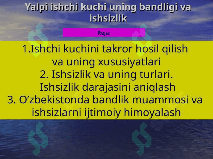 Yalpi ishchi kuchi uning bandligi va ishsizlik haqida 2