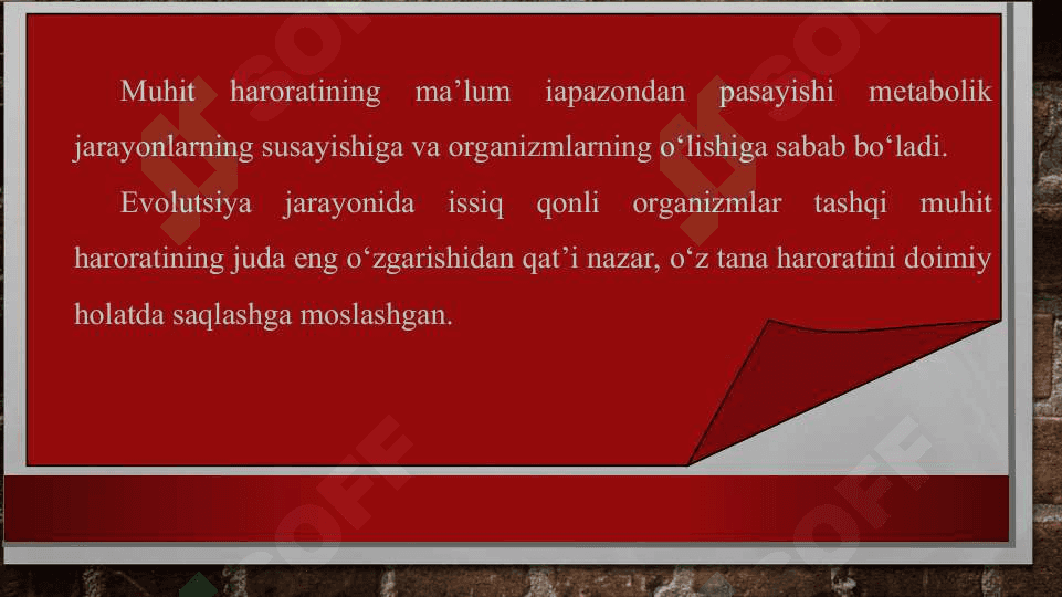 Tuproq muhitidagi abiotik omillar va ularning organizmlarga ta’siri 7