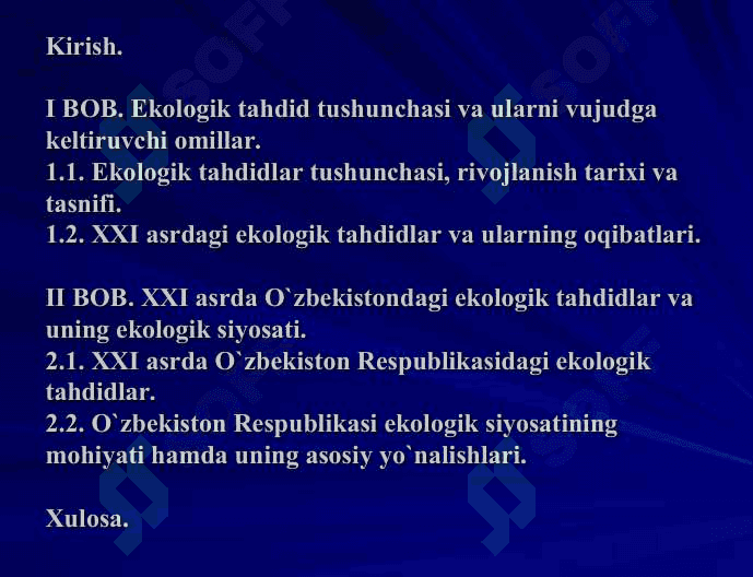 XXI asrda ekologik tahdidlar va ularni 3