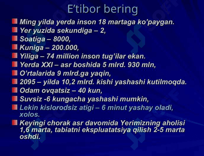 XXI asrda ekologik tahdidlar va ularni 4