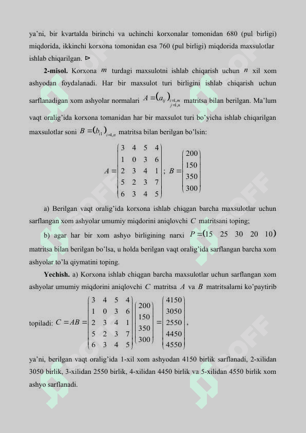 Chiziqli algebra elementlarini iqtisodga tadbiqi. 3