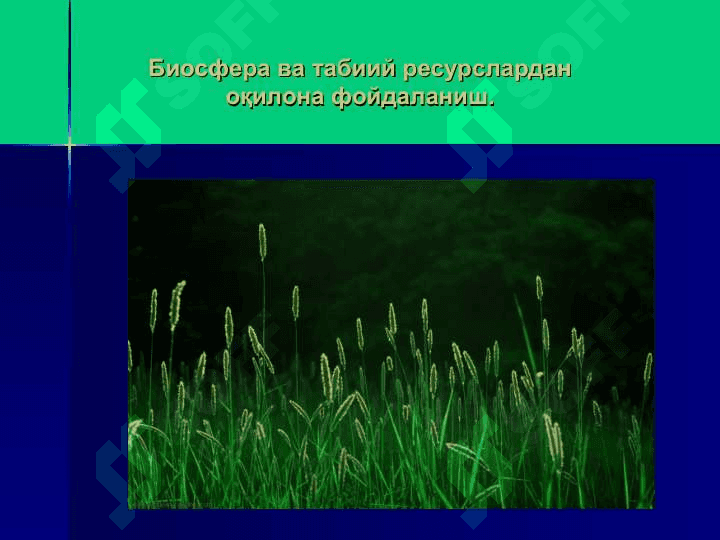 Биосфера ва табиий ресурслардан оқилона фойдаланиш 2