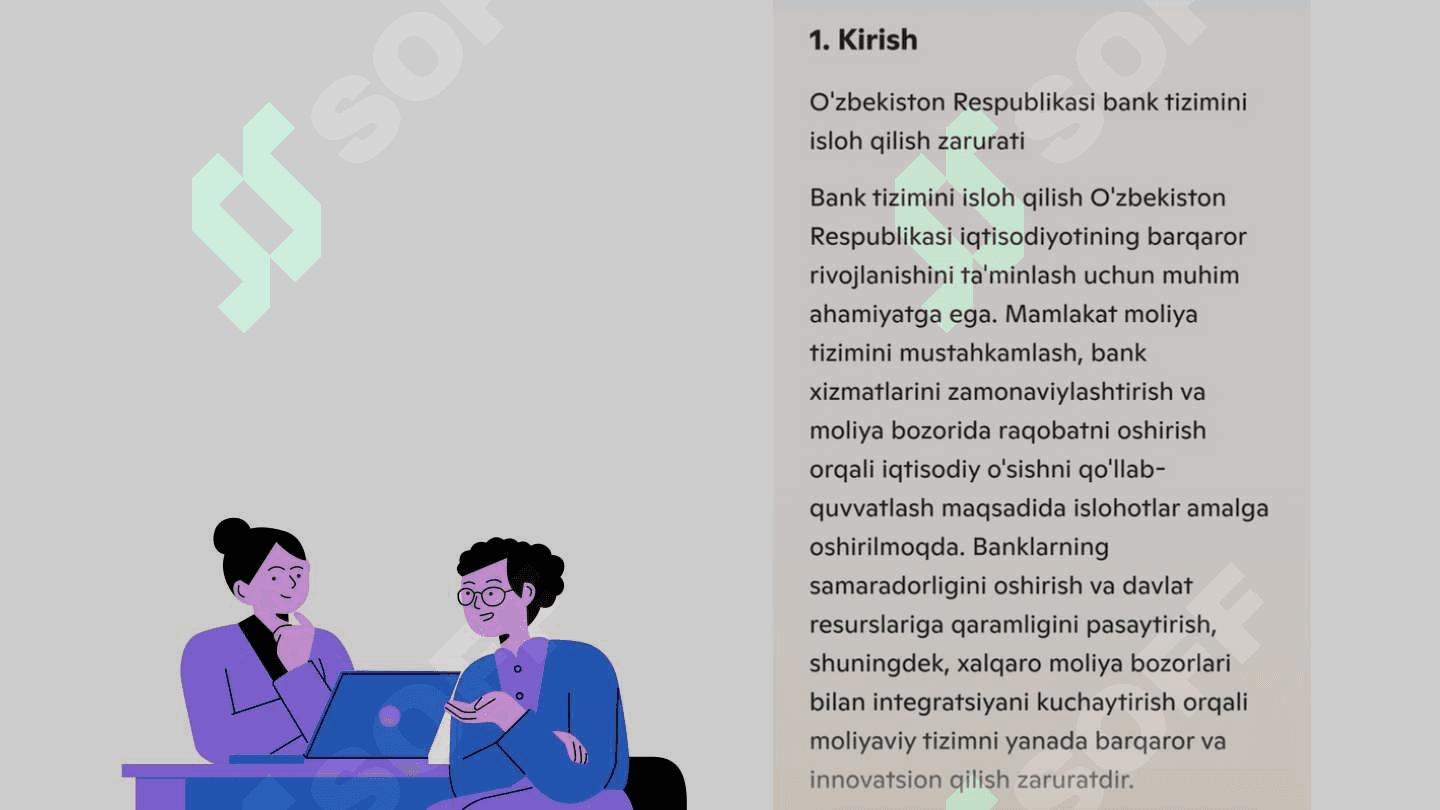 Oʼzbekiston Respublikasi bank tizimini isloh qilish uning zarurati va amalga oshirish 3