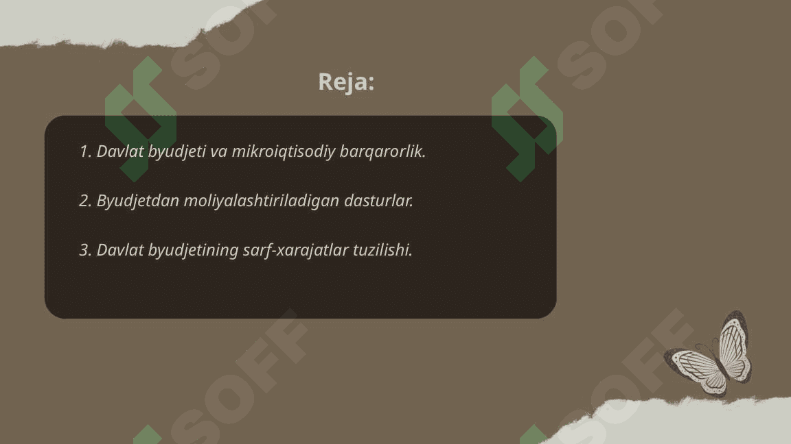 Mikroiqtisodiy barqarorlikni taminlashda davlat byudjetidan foydalanish 2