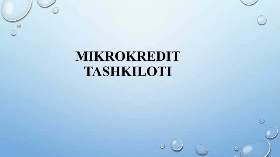 mikrokredit tashkiloti