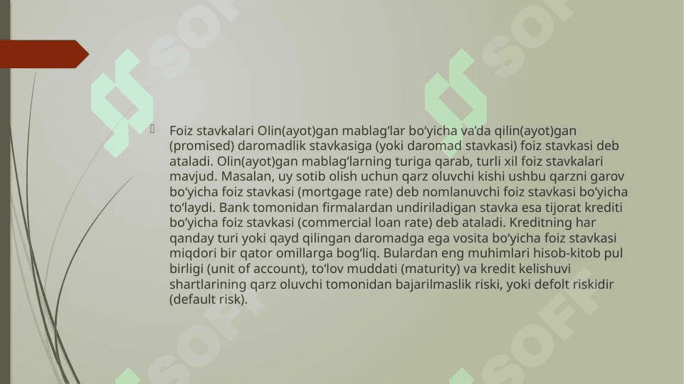 Moliyaviy bozor stavkalari 3