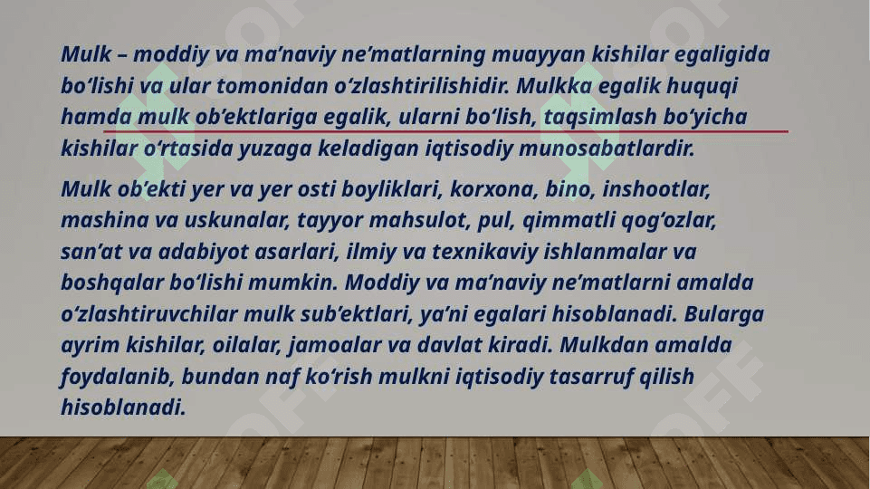 Mulkchilik munosabatlari va ijtimoiy soha 2