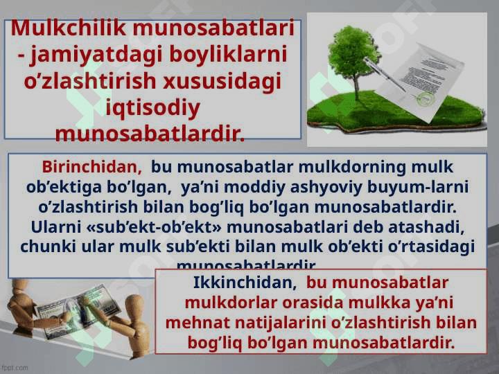 Mulkchilik tovar pul munosabatlarining shakllanishi 4