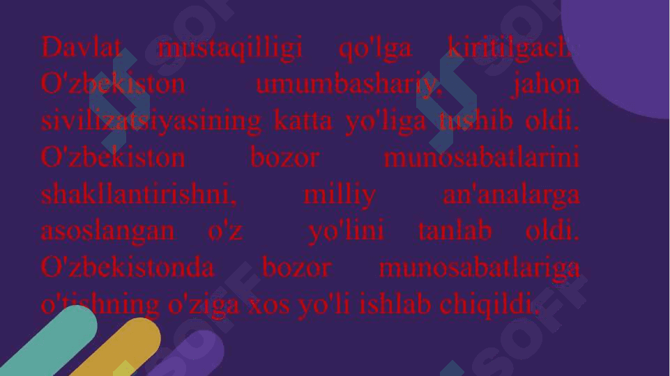 Mustaqil O'zbekistonda bozor islohotlaring amalga oshishi 3