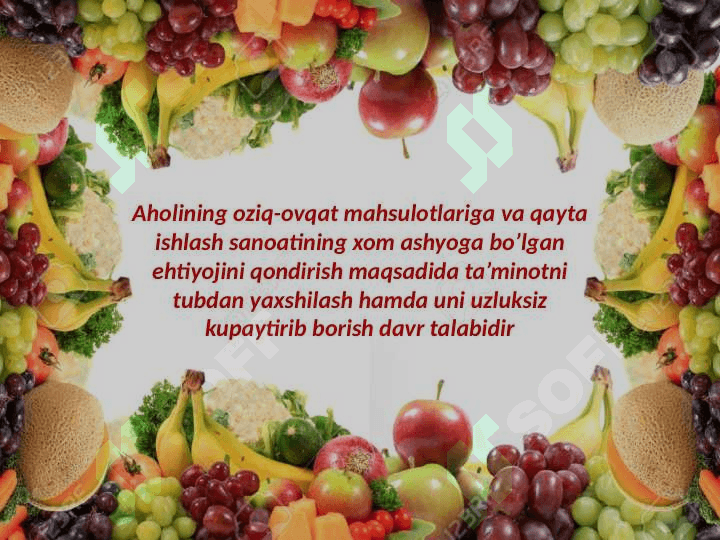 Meva sabzavotlar mahsulotlar tovar sifatining asosiy ko’rsatkichlari 3