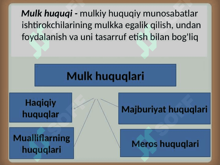 Mulk huquqi vujudga kelishi va  bekor  bo’lish asoslari, shakllari va asosiy tamoyillari. Mulk huquqi 2