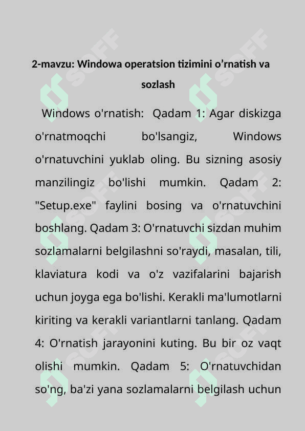 Windowa operatsion tizimi va uning axamiyati 3